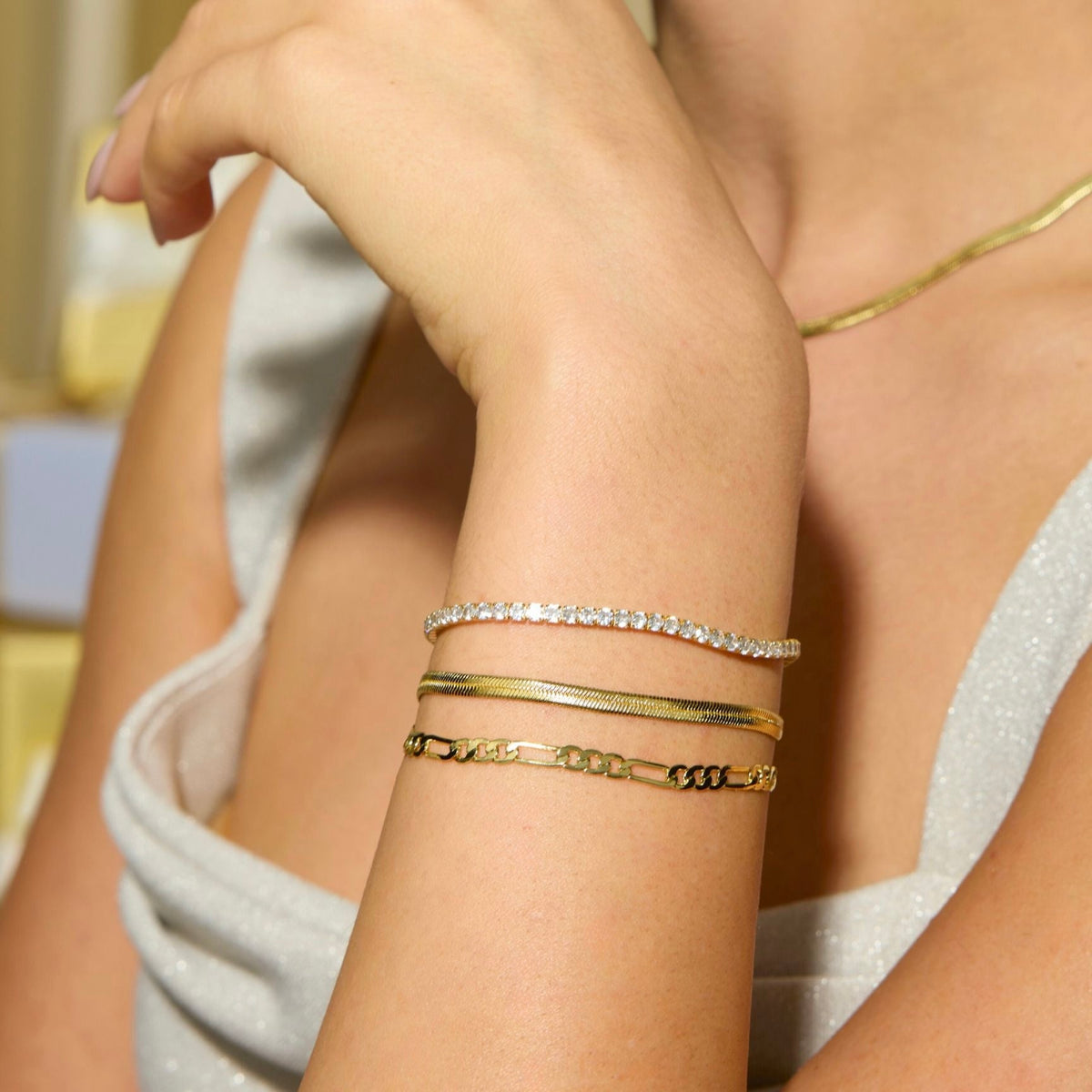 Gold Filled Herringbone Bracelet