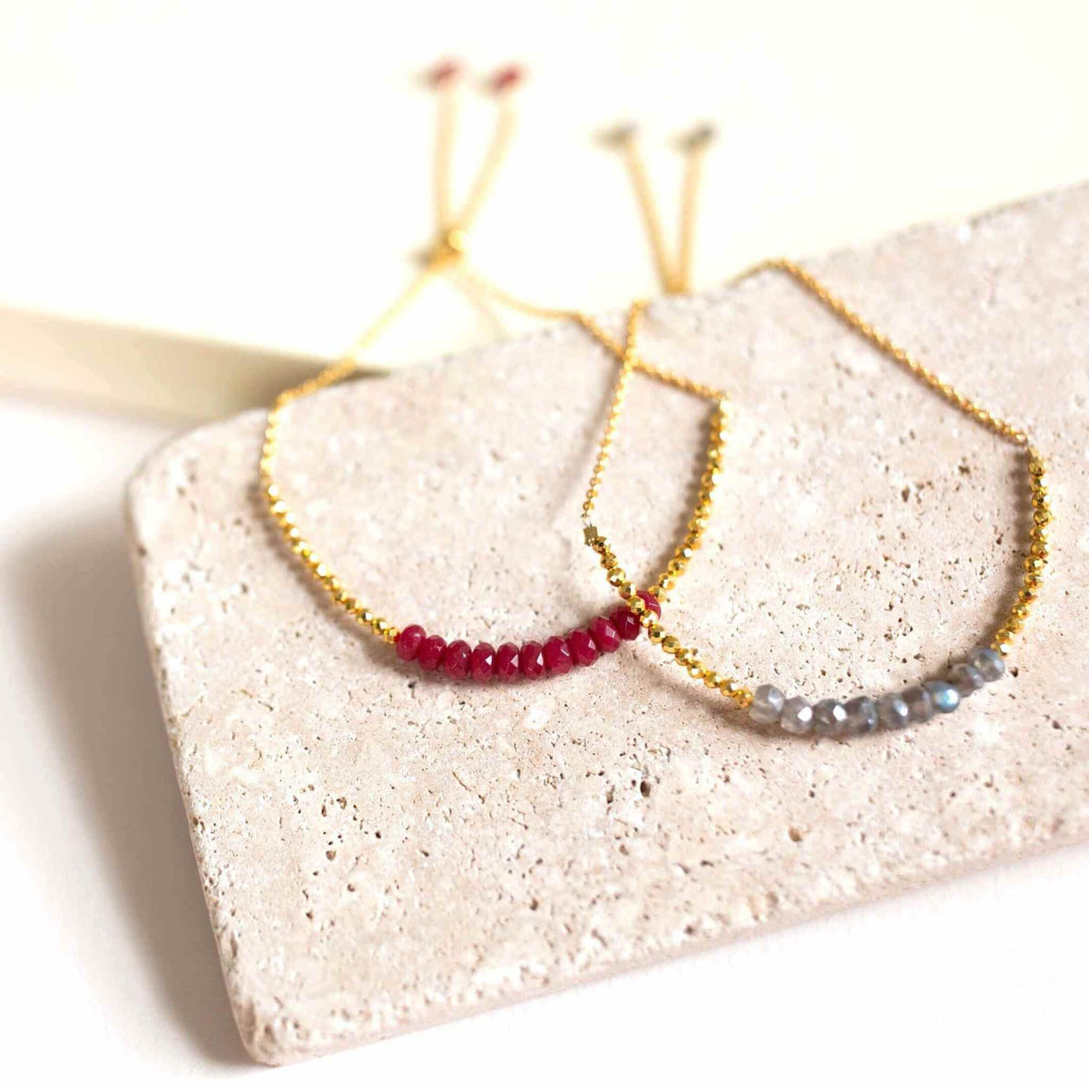 Labradorite Adjustable Stacking BraceletOur super simple bracelets are the ultimate arm candy and completely adjustable to fit anyone. Gorgeous alone or stacked. We&
