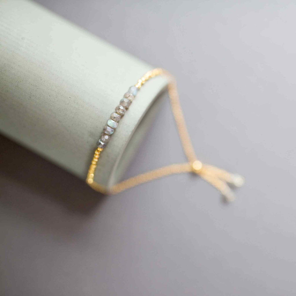 Labradorite Adjustable Stacking BraceletOur super simple bracelets are the ultimate arm candy and completely adjustable to fit anyone. Gorgeous alone or stacked. We&