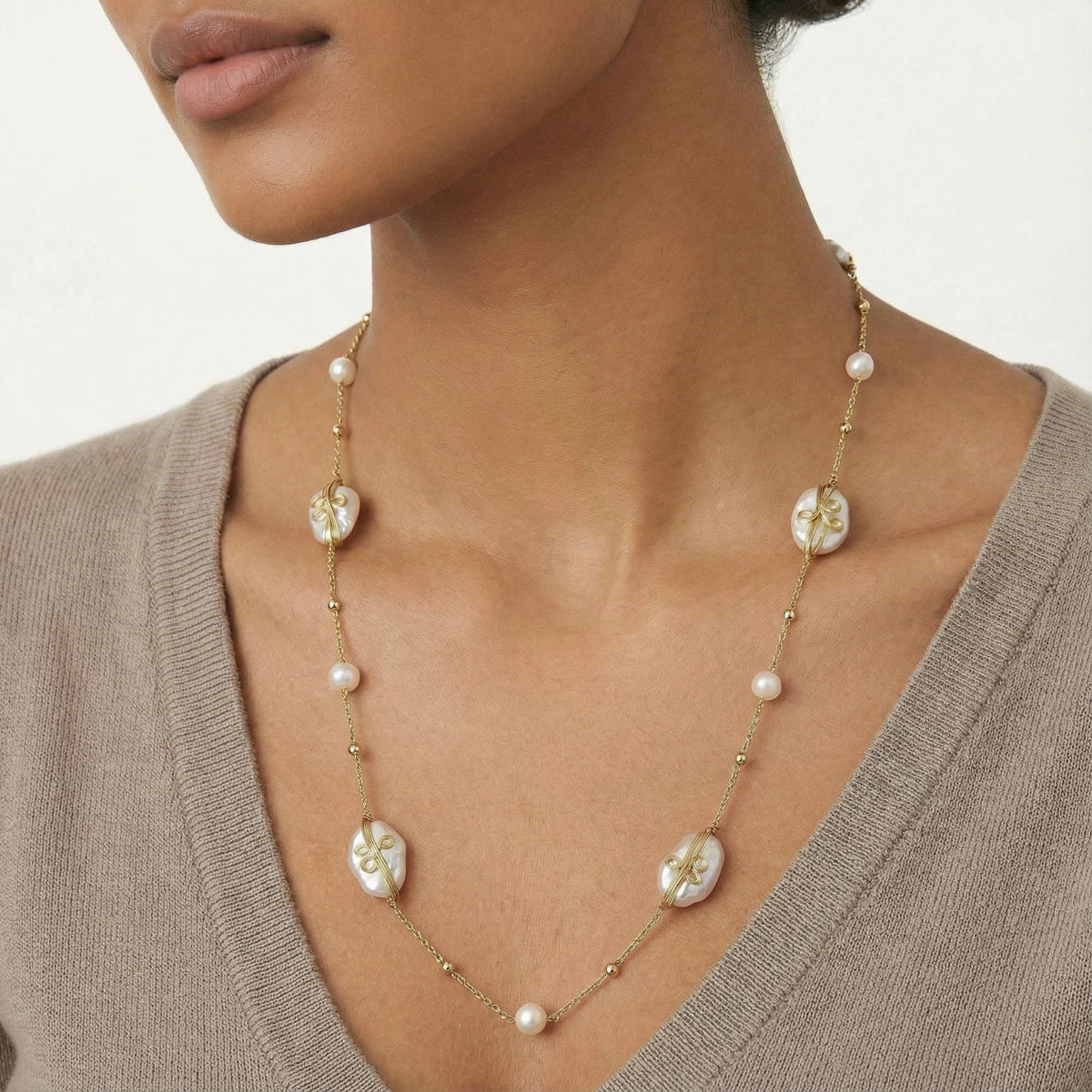 Baroque Pearl Garden Necklace - VettedArc