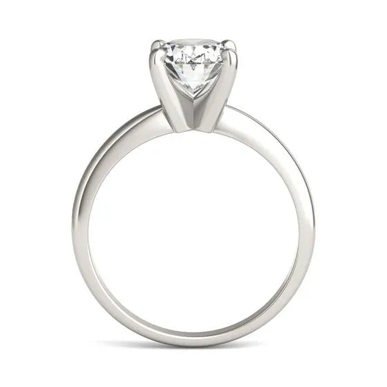 2.00 CTW AGI Certified Oval Lab Grown Diamond Solitaire Engagement Ring in 14K White Gold (G-VS)