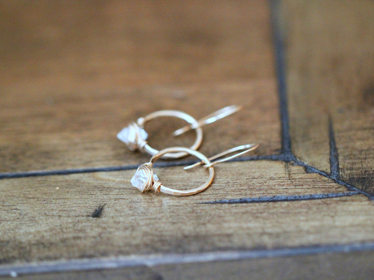 Herkimer Diamond Hoops - As Seen On The Small Things Blog