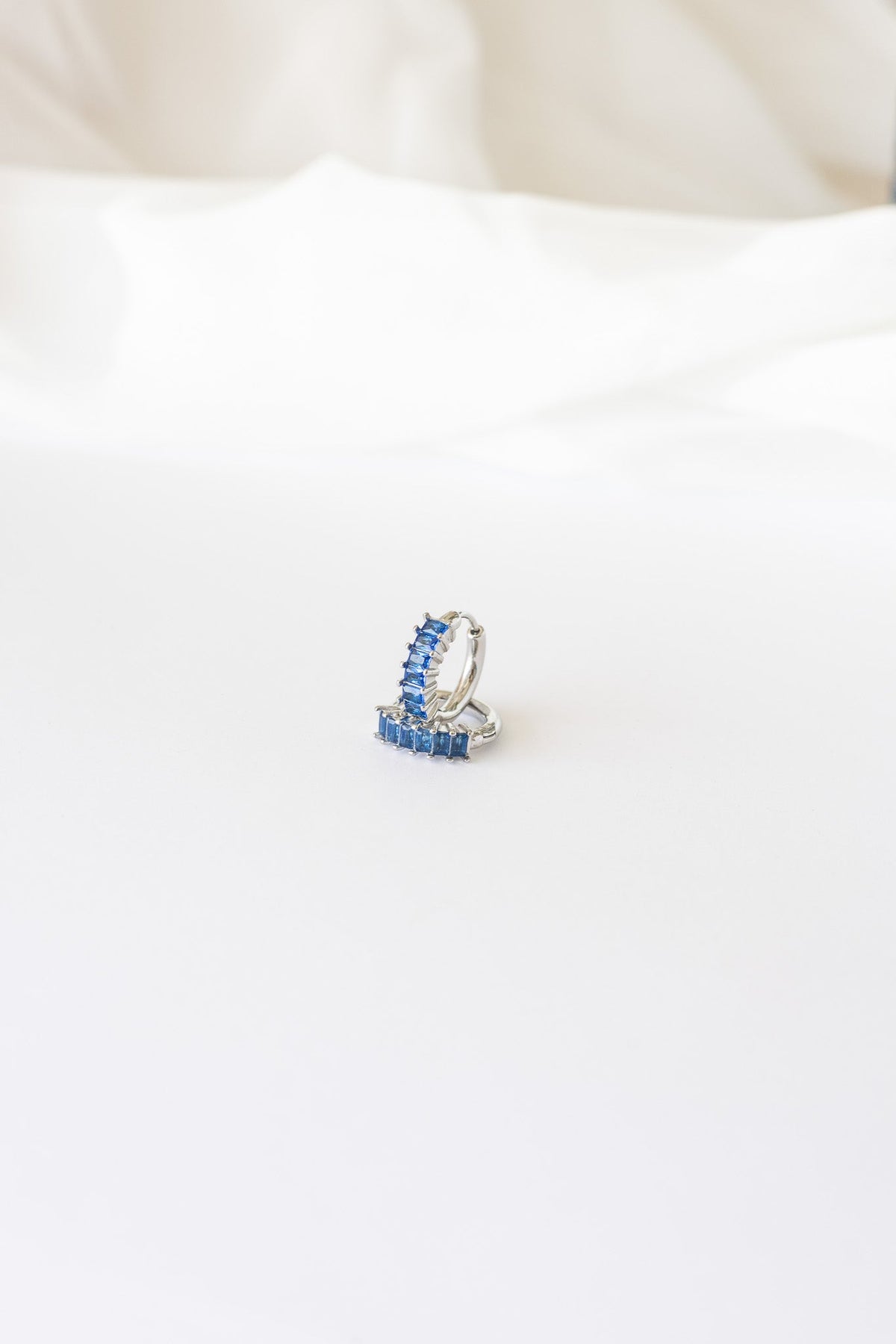 Diamond Hoop in Blue