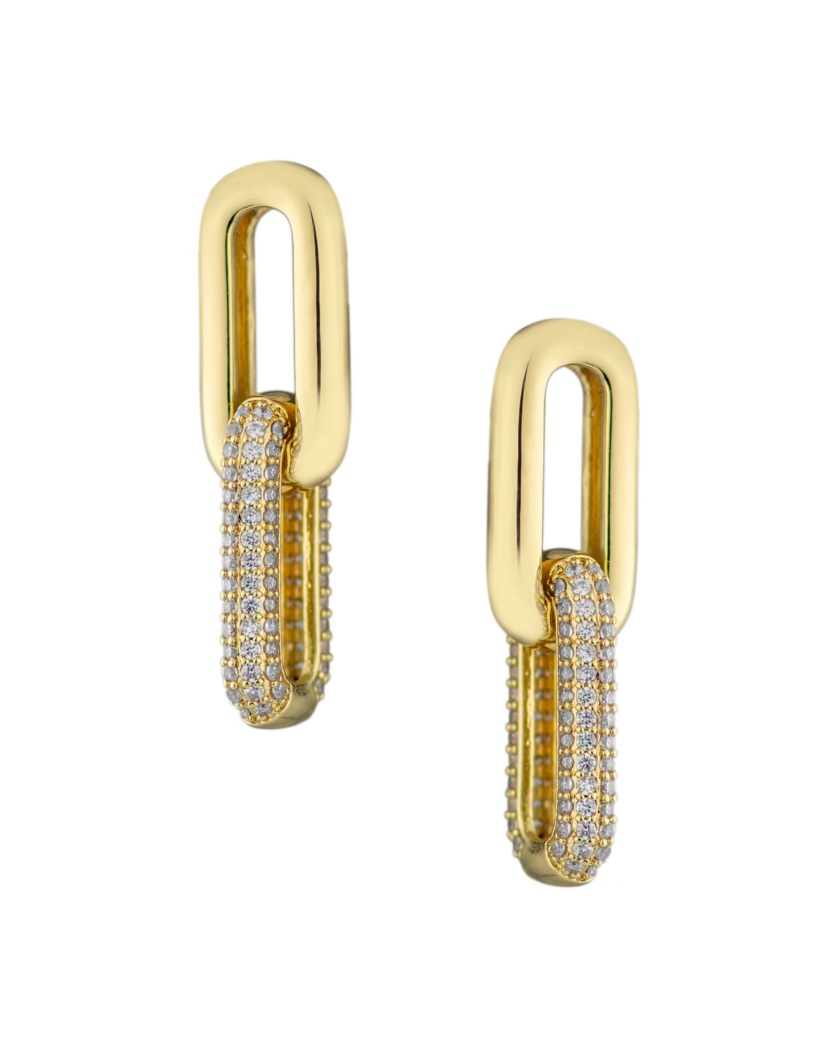 Pave Link Earrings