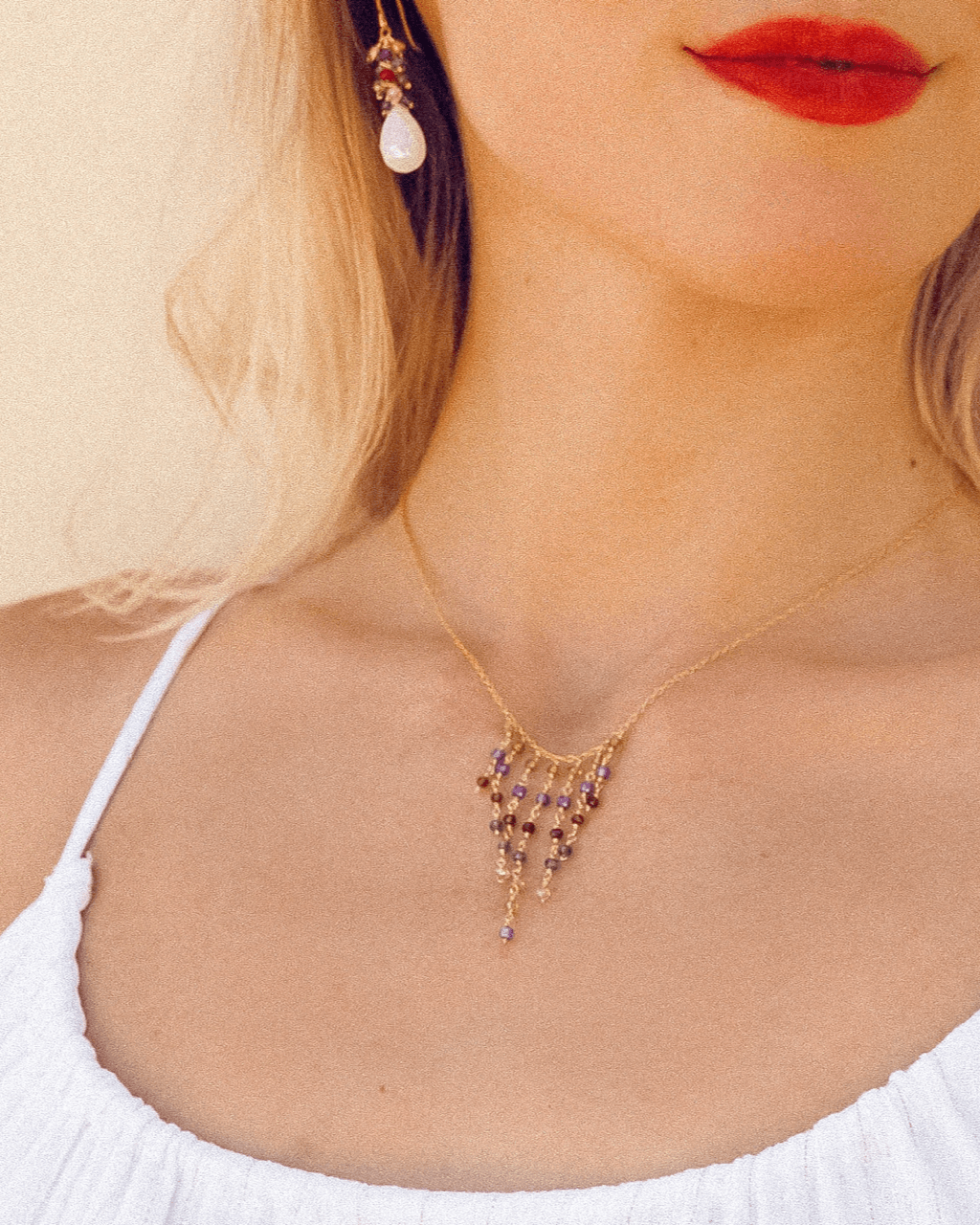 Rainbow Fringe Necklace & Earring KitWe paired our delicate gemstone fringe necklace with a beautiful gemstone cluster earring. Save 10% when you buy both together.
Fringe Necklace is made with Peridot,Necklace/Earring KitPARKEN JEWELRYVettedArcRainbow Fringe Necklace