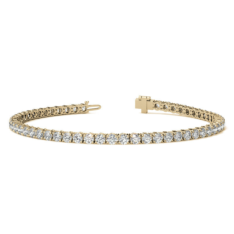 3.00 CTW AGI Certified Lab-Grown Diamond Tennis Bracelet in 14K Yellow or White Gold – G/VS Clarity
