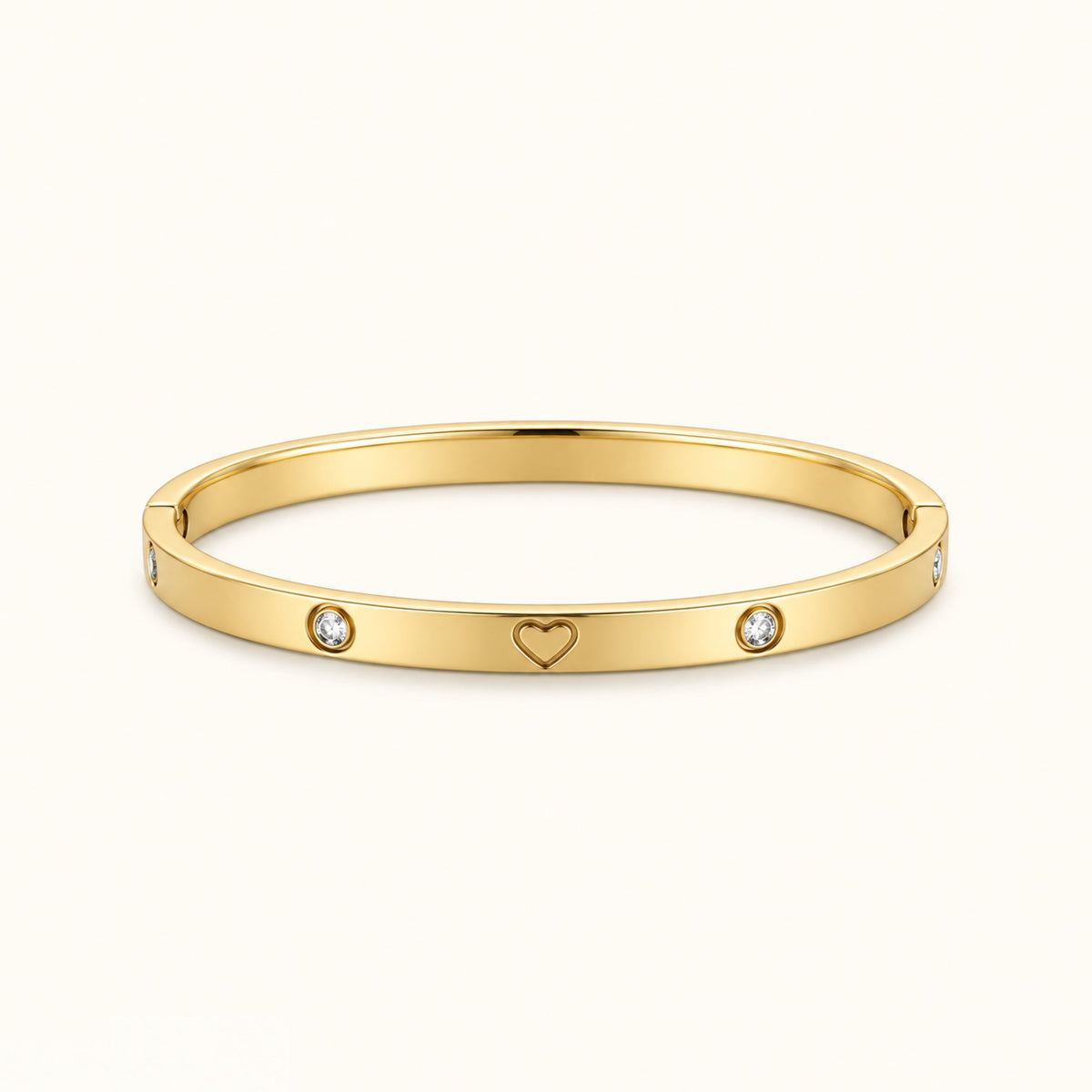 Gold Filled Heart Diamond Bangle
