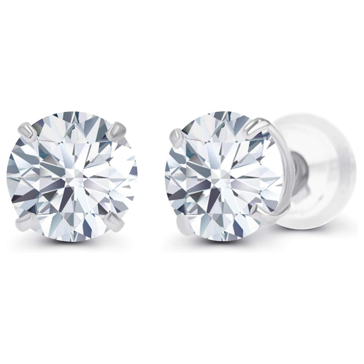 1.50 CTW AGI Certified Lab-Grown Diamond Stud Earrings in 14K White or Yellow Gold | F-G Color | VS Clarity