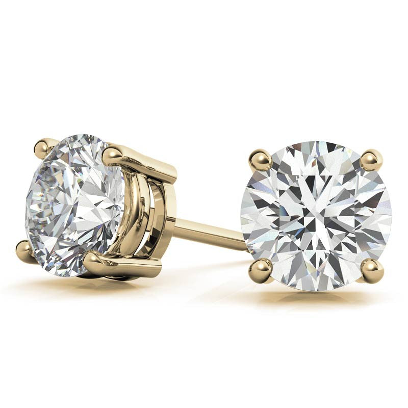 2.00 CTW AGI Certified Lab Grown Diamond (G-VS) Stud Earrings in 14K White or Yellow Gold