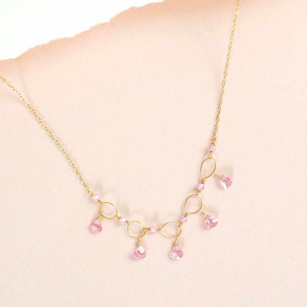 Rose Quartz Gemstone Mini Sparkler NecklaceDelicate, handmade gemstone chain.
- Rose Quartz gemstones- 16 - 18" long with 2" extender- Spring ring clasp- 14k gold plated fine Italian sterling silver- Gift boxNecklacesPARKEN JEWELRYVettedArcRose Quartz Gemstone