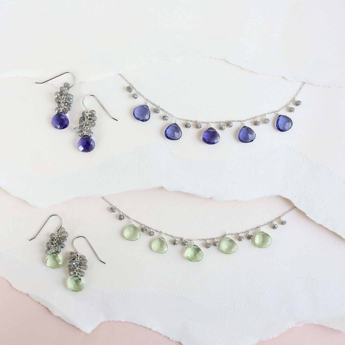Green Amethyst Silver Sparkler NecklaceA stunning strand of shimmering stones with shades of Green Amethyst (a.k.a prasiolite) paired with mini Labradorite gems. Necklace measures 16-18" with 2" extensionNecklacesPARKEN JEWELRYVettedArcGreen Amethyst Silver Sparkler