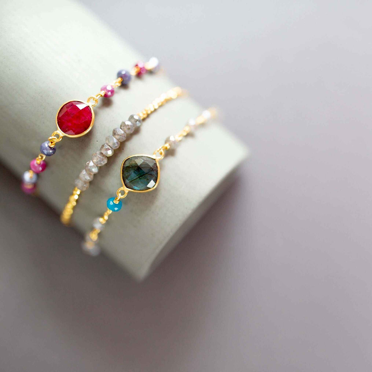 Labradorite Adjustable Stacking BraceletOur super simple bracelets are the ultimate arm candy and completely adjustable to fit anyone. Gorgeous alone or stacked. We&