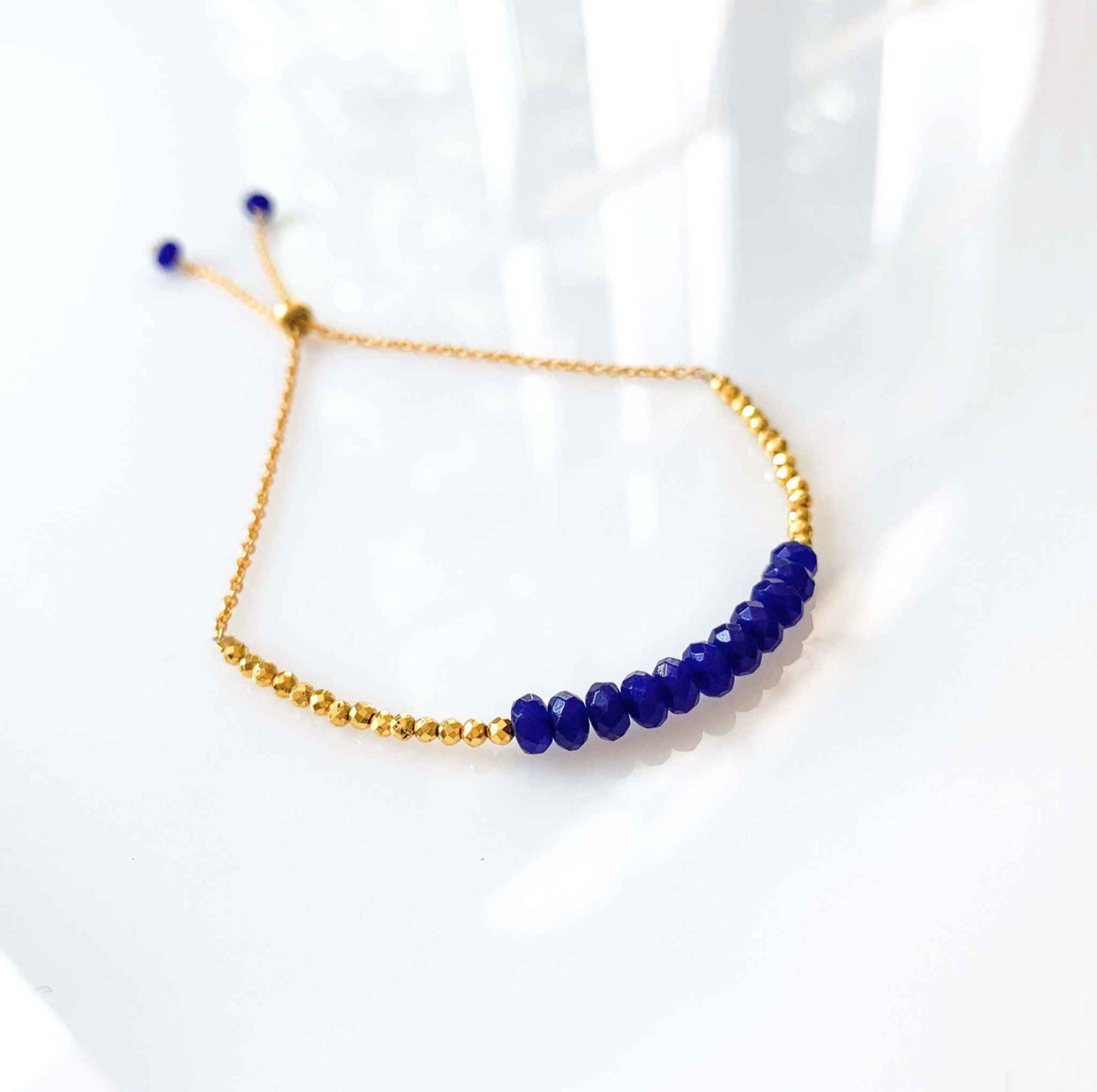 Lapis Lazuli Adjustable Stacking BraceletOur super simple bracelets are the ultimate arm candy and completely adjustable to fit anyone. Gorgeous alone or stacked. We&