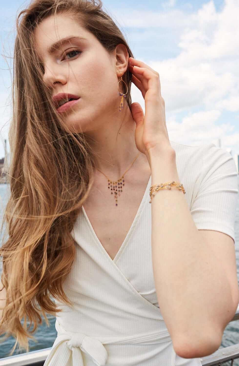 Ballet Chain - Silver Labradorite Layering ChainOur long labradorite necklace is a simple, delicate chain that&