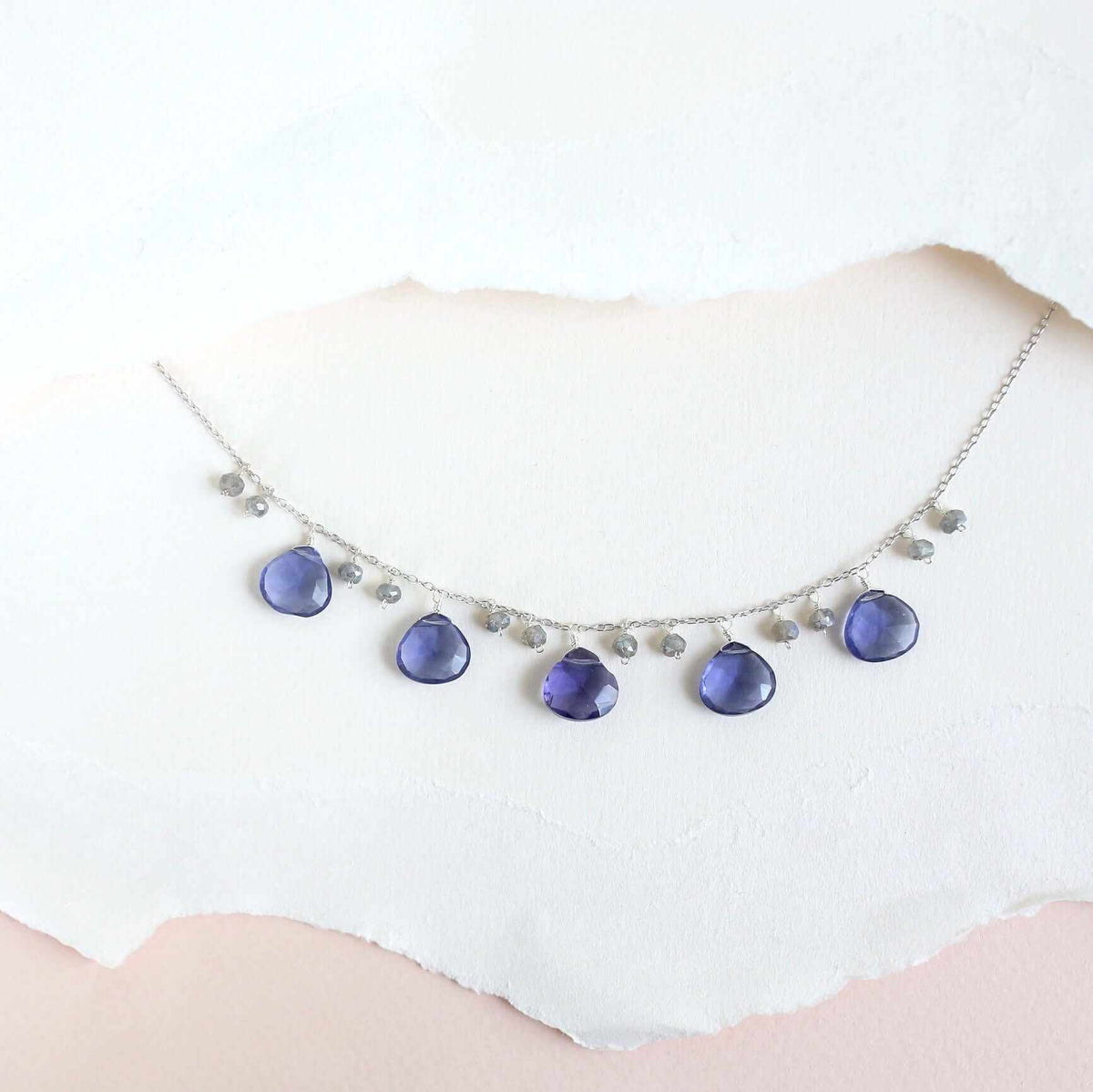 Tanzanite Quartz Silver Sparkler NecklaceA lovely string of sparkling gems.- Tanzanite Quartz & Labradorite gemstones- 16-18" long. Necklace has a 2" extender- Spring ring clasp- Rhodium plated .925 finNecklacesPARKEN JEWELRYVettedArcTanzanite Quartz Silver Sparkler Necklace