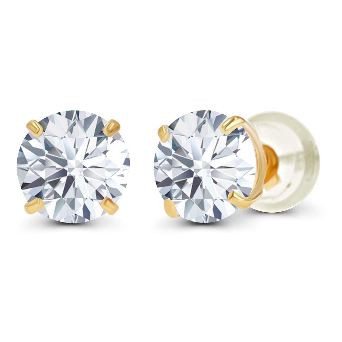 1.50 CTW AGI Certified Lab-Grown Diamond Stud Earrings in 14K White or Yellow Gold | F-G Color | VS Clarity