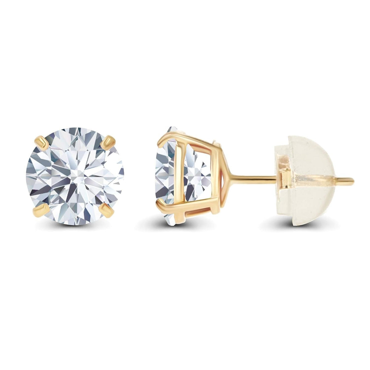 1.50 CTW AGI Certified Lab-Grown Diamond Stud Earrings in 14K White or Yellow Gold | F-G Color | VS Clarity
