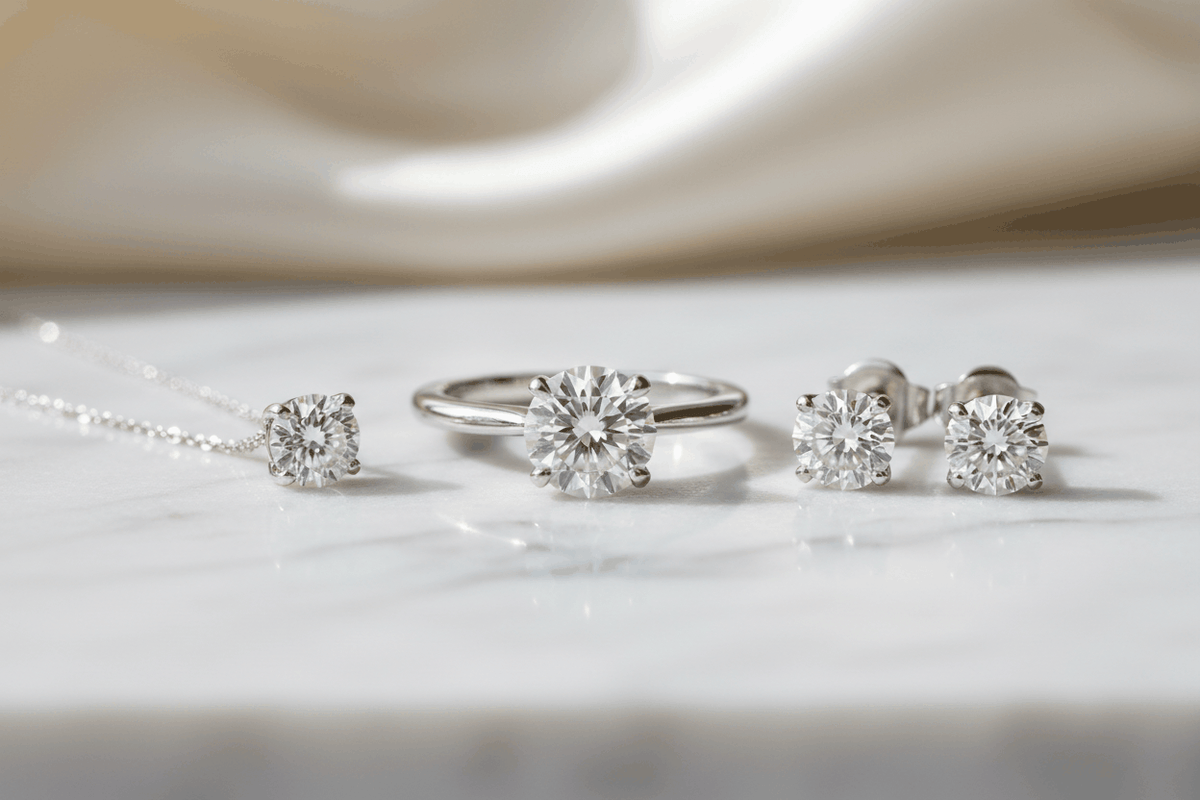 Certified diamond jewelry collection with GIA and IGI certificates