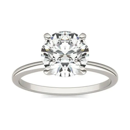 2 CTW Round Lab Grown Diamond Solitaire Engagement Ring 14K White Gold (G-VS)