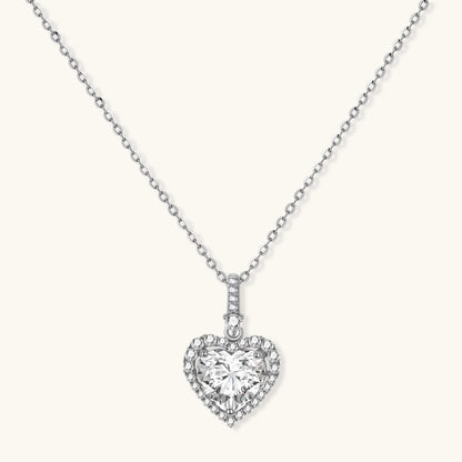 Heart of Light Moissanite Necklace, front view