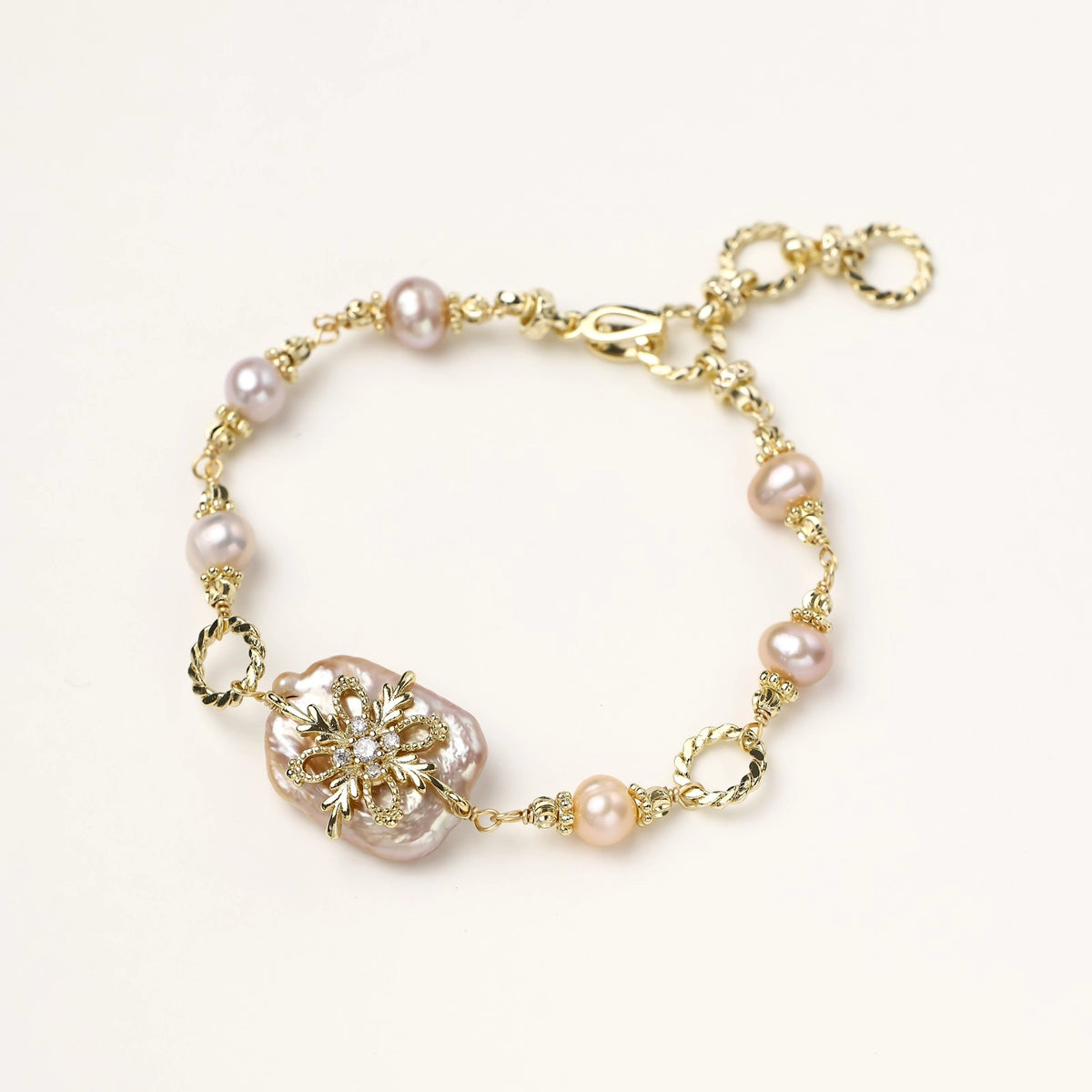 Baroque Pearl Bloom Bracelet, front view
