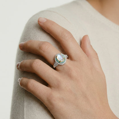 Sea Mist Halo Ring - VettedArc