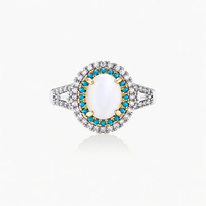 Sea Mist Halo Ring - VettedArc