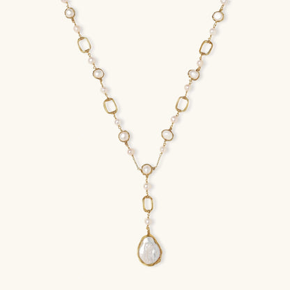 Lumina Pearl Station Necklace, front view