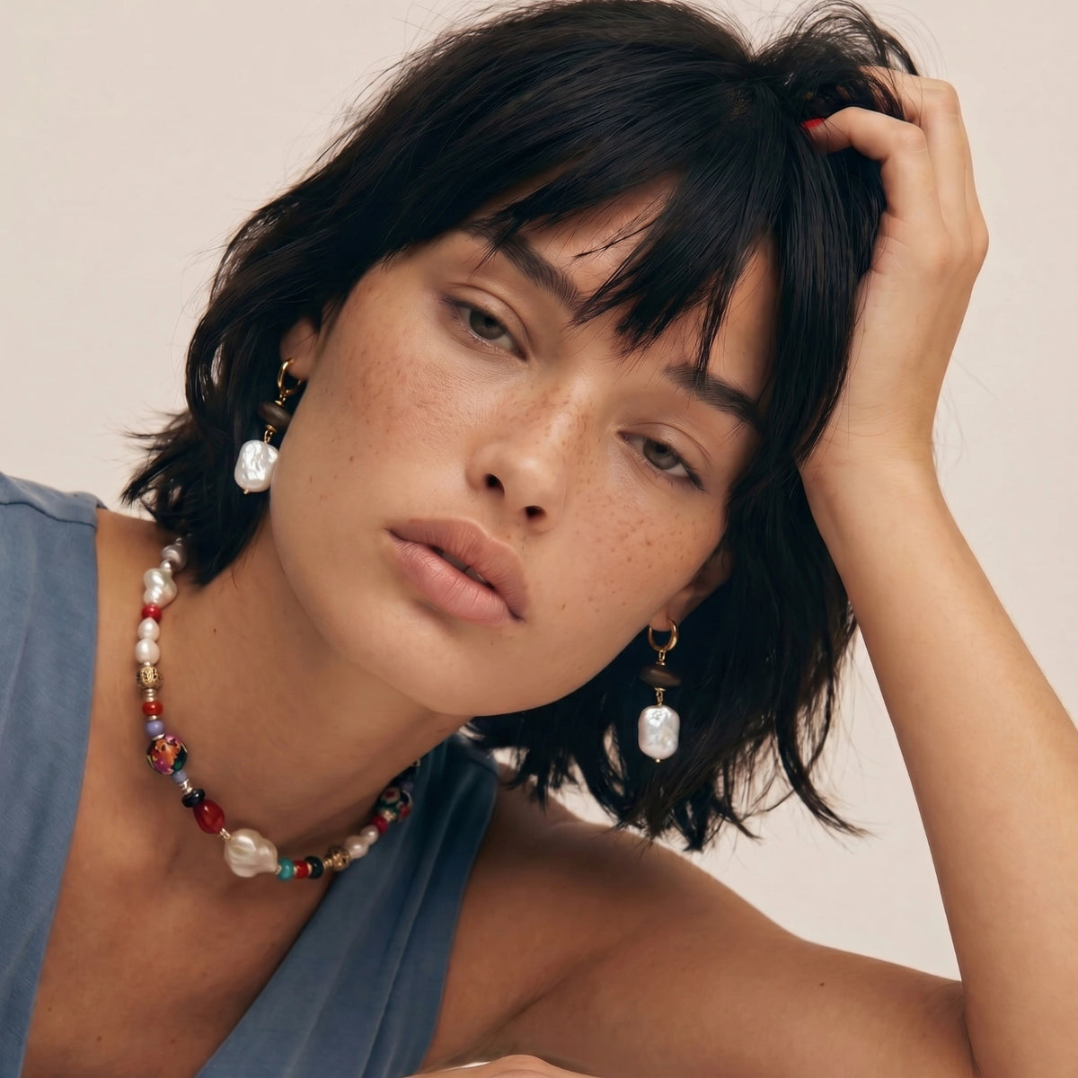 Earth &amp; Gold Drop Earrings by VettedArc
