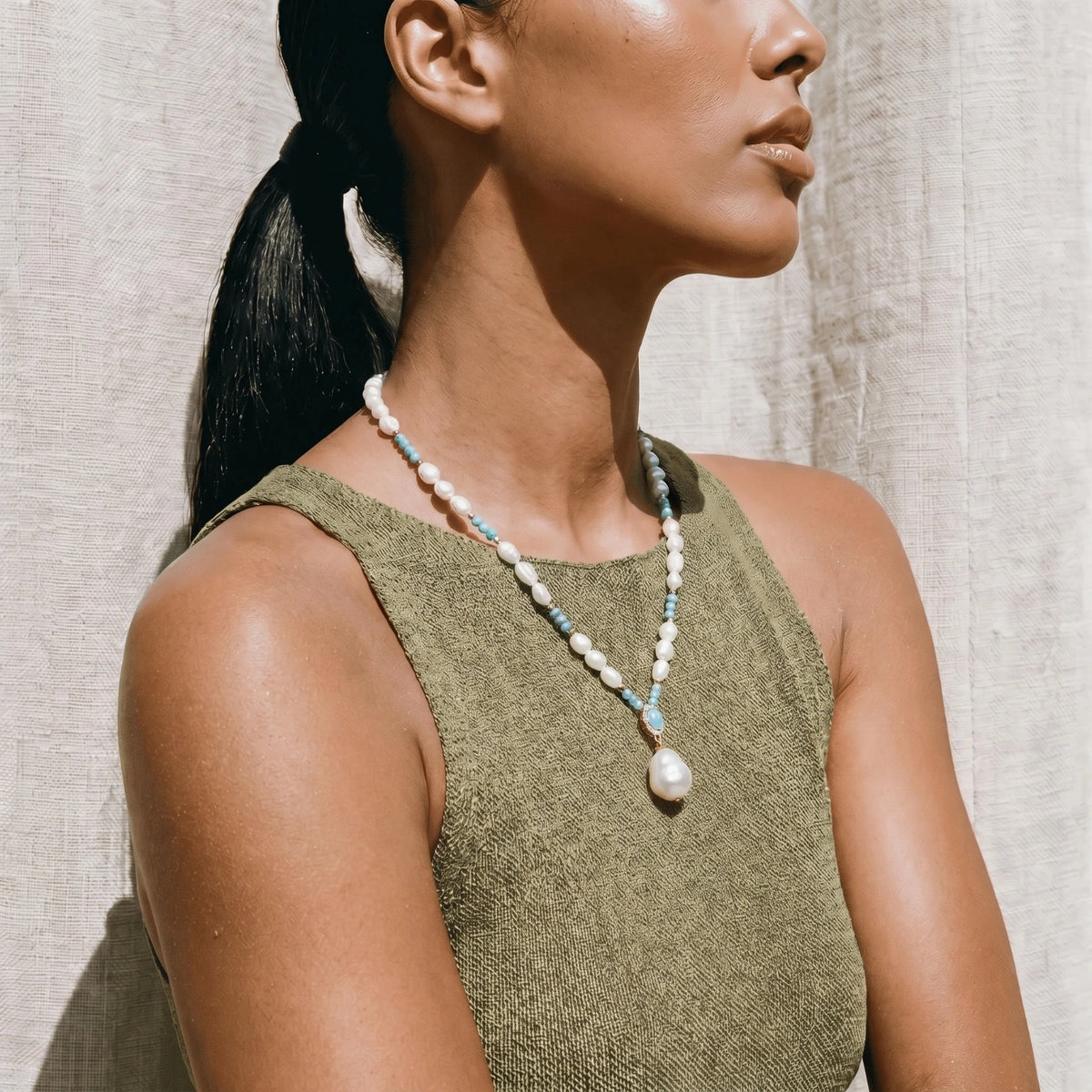 Aqua Bloom Necklace by VettedArc