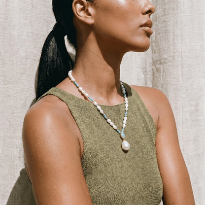 Aqua Bloom Necklace by VettedArc