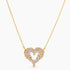 18K gold-plated 925 silver open heart pendant necklace with scattered cubic zirconia stones on a fine cable chain.
