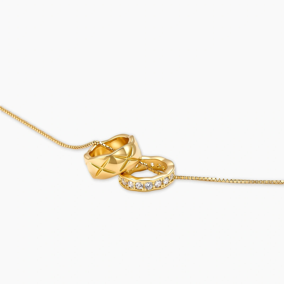 Twin Ring Necklace by VettedArc