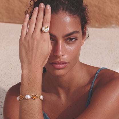 Honey Drop Pearl Bracelet by VettedArc