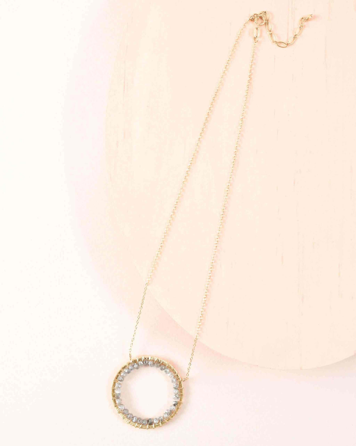 Labradorite Halo Necklace Layering SetThe Halo collection was our very first one. Intended to symbolize the intricate, universal energy woven within us all. This beautiful necklace is ultra lightweight aNecklace/Earring KitPARKEN JEWELRYVettedArcLabradorite Halo Necklace