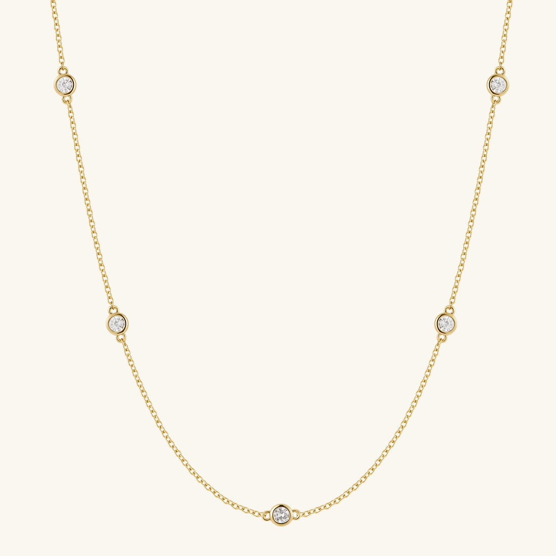 Gold Filled 5 Diamond Necklace