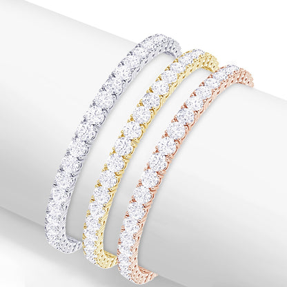 6ctw Created Moissanite Tennis Bracelet - 3mm Stones - 14K Gold Overlay in White, Yellow or Rose Gold