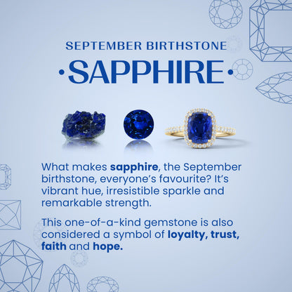 Princess Diana Inspired 3.00CTW AGI Certified G/VS Lab-Grown Sapphire and Diamond Halo Ring in 14K White Gold