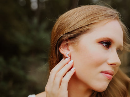 Moonbeam &amp; Stardust Studs - Moonstone