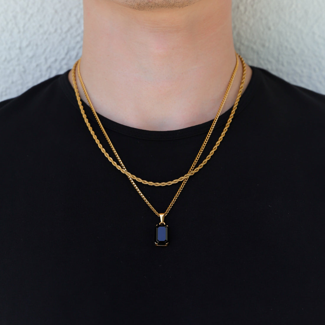 Black Onyx Stone Pendant Set