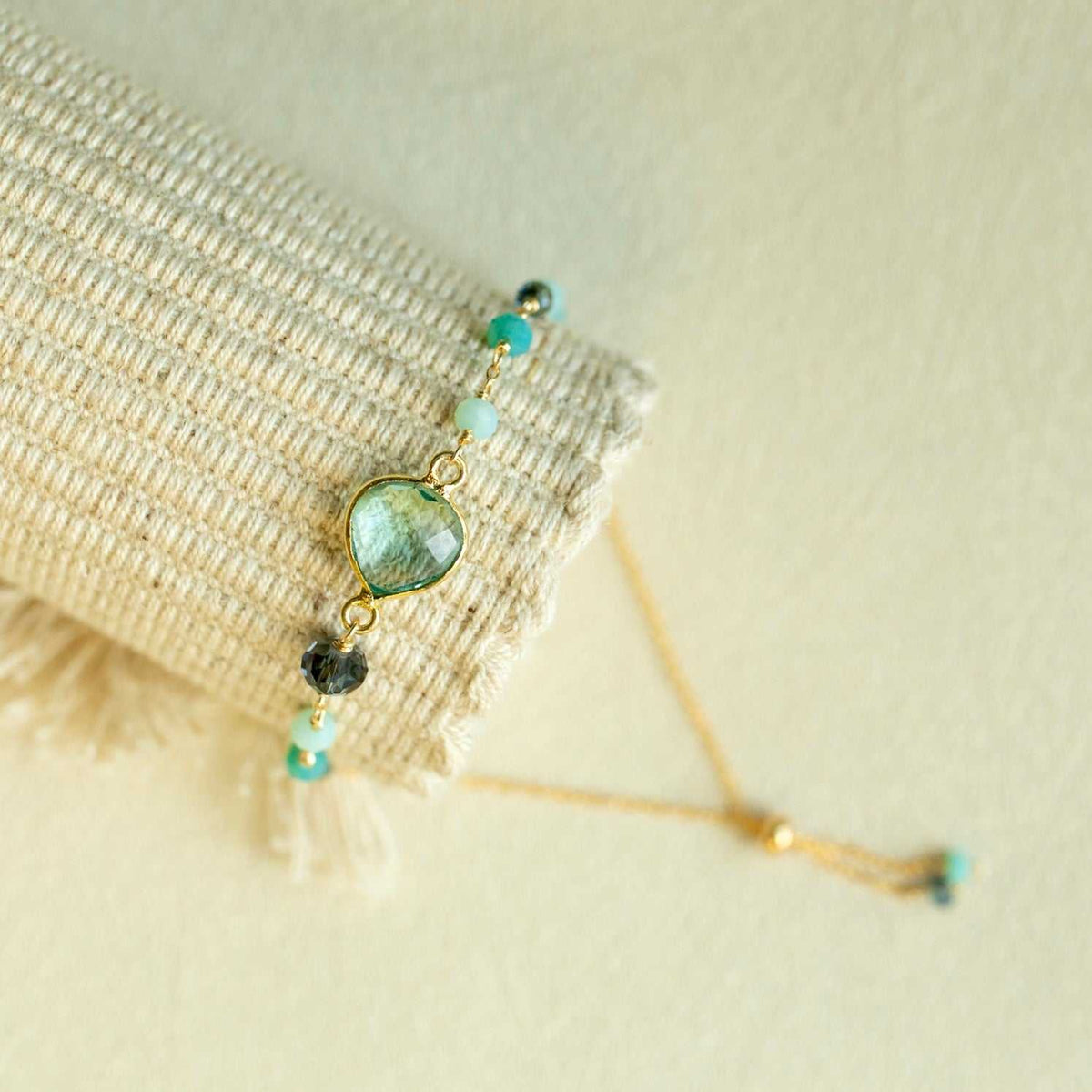 Aquamarine Ballet BraceletFeaturing a heart-shaped aquamarine quartz gemstone, this beautiful gemstone tribute to art and literature is perfect for any occasion (especially March birthdays). BraceletsPARKEN JEWELRYVettedArcAquamarine Ballet Bracelet