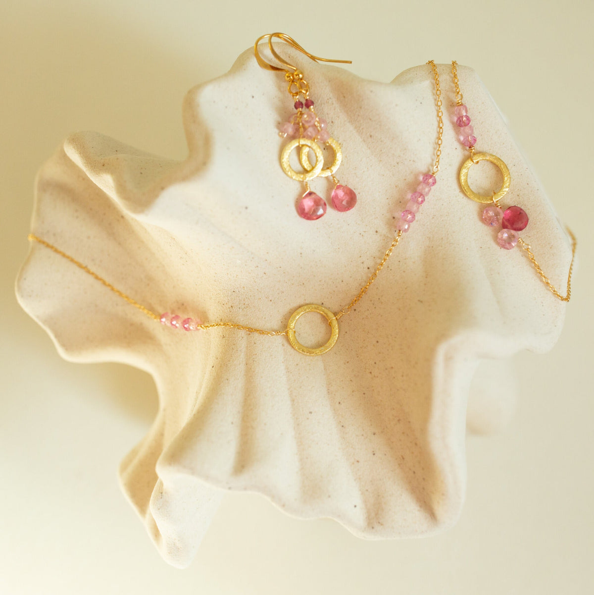Pink Tourmaline Solara Necklace