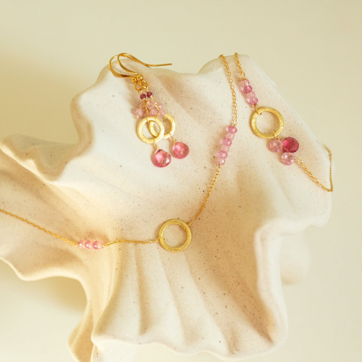 Pink Tourmaline Solara Earrings