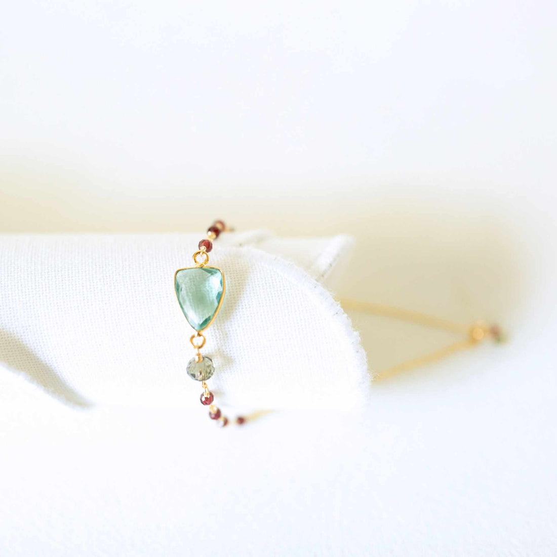 Green Amethyst Gold Isla BraceletLightweight and timeless, our Isla Bracelet is made to be cherished and worn often—adding polish to everyday looks while elevating special moments. 
A modern classicBraceletsPARKEN JEWELRYVettedArcGreen Amethyst