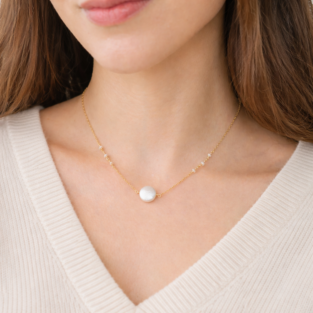 Coin Pearl Necklace