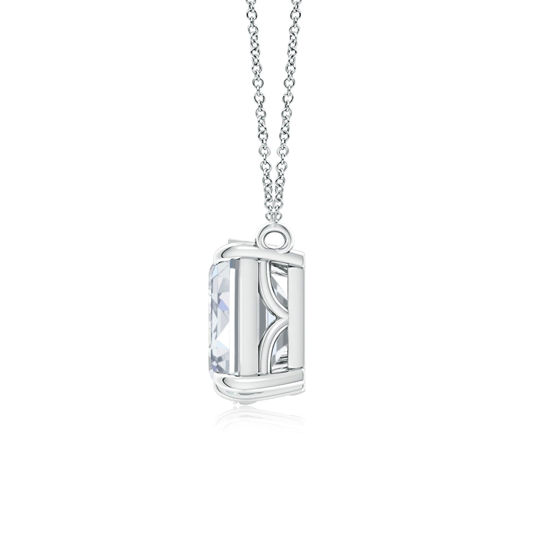 AGI Certified Lab-Grown Emerald-Cut &amp; Pear Diamond Two-Stone Pendant in 14K White Gold – Choice of 1ctw or 2ctw