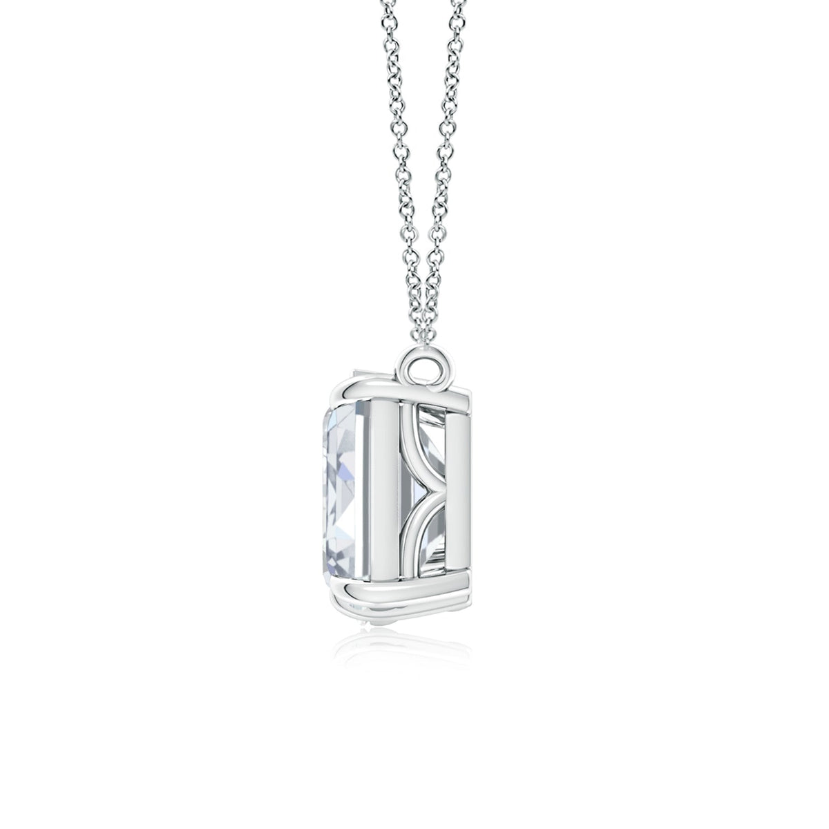 AGI Certified Lab-Grown Emerald-Cut &amp; Pear Diamond Two-Stone Pendant in 14K White Gold – Choice of 1ctw or 2ctw