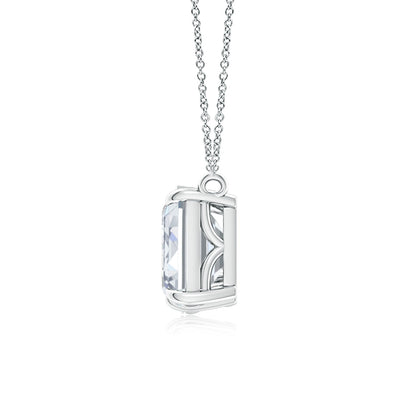 AGI Certified Lab-Grown Emerald-Cut &amp; Pear Diamond Two-Stone Pendant in 14K White Gold – Choice of 1ctw or 2ctw