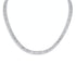 Emerald-cut created moissanite tennis necklace in 14K gold overlay, 30 CTW, 18 inches