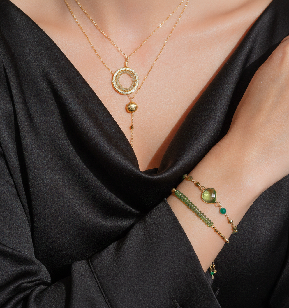 Peridot Adjustable Stacking BraceletOur super simple bracelets are the ultimate arm candy and completely adjustable to fit anyone. Gorgeous alone or stacked. We&